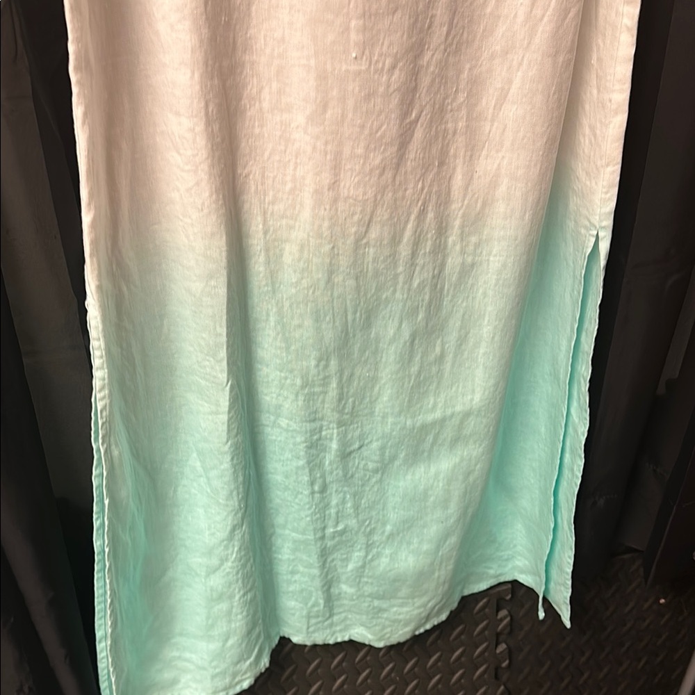 ❣️4/$20 Vince Camuto Sleeveless Ombre Maxi Dress - White and Green 🆕 - Picture 3 of 6